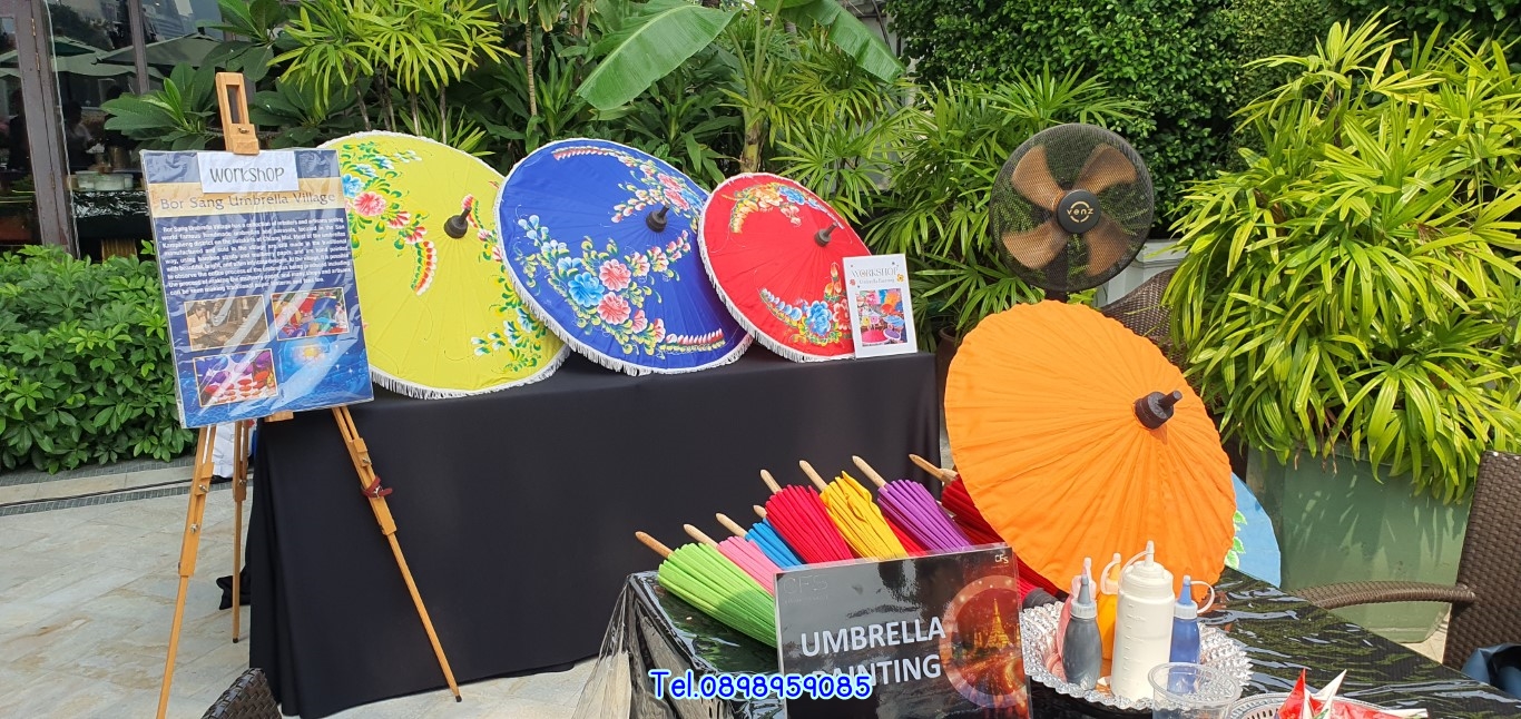 เวิร์กชอปเพ้นท์ร่ม ณ ศาลาริมน้ำ Mandarin Oriental, Bangkok
