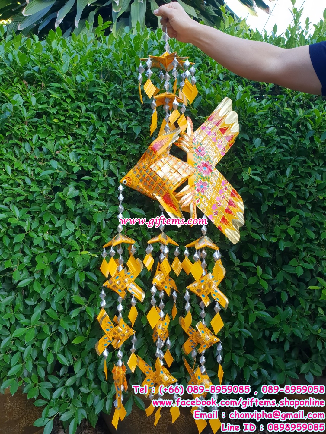 โมบายลูก 9 ตัว (ใหญ่) สีเหลือง