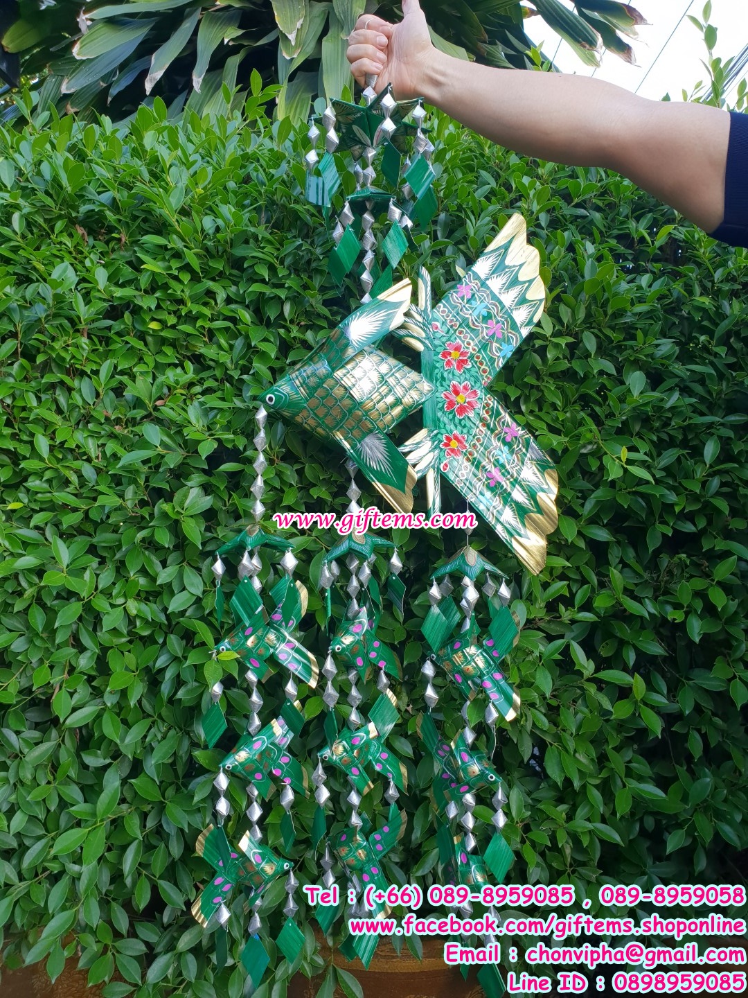 โมบายลูก 9 ตัว (ใหญ่) สีเขียว