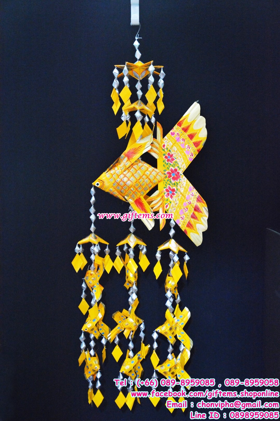 โมบายลูก 9 ตัว (ใหญ่) สีเหลือง