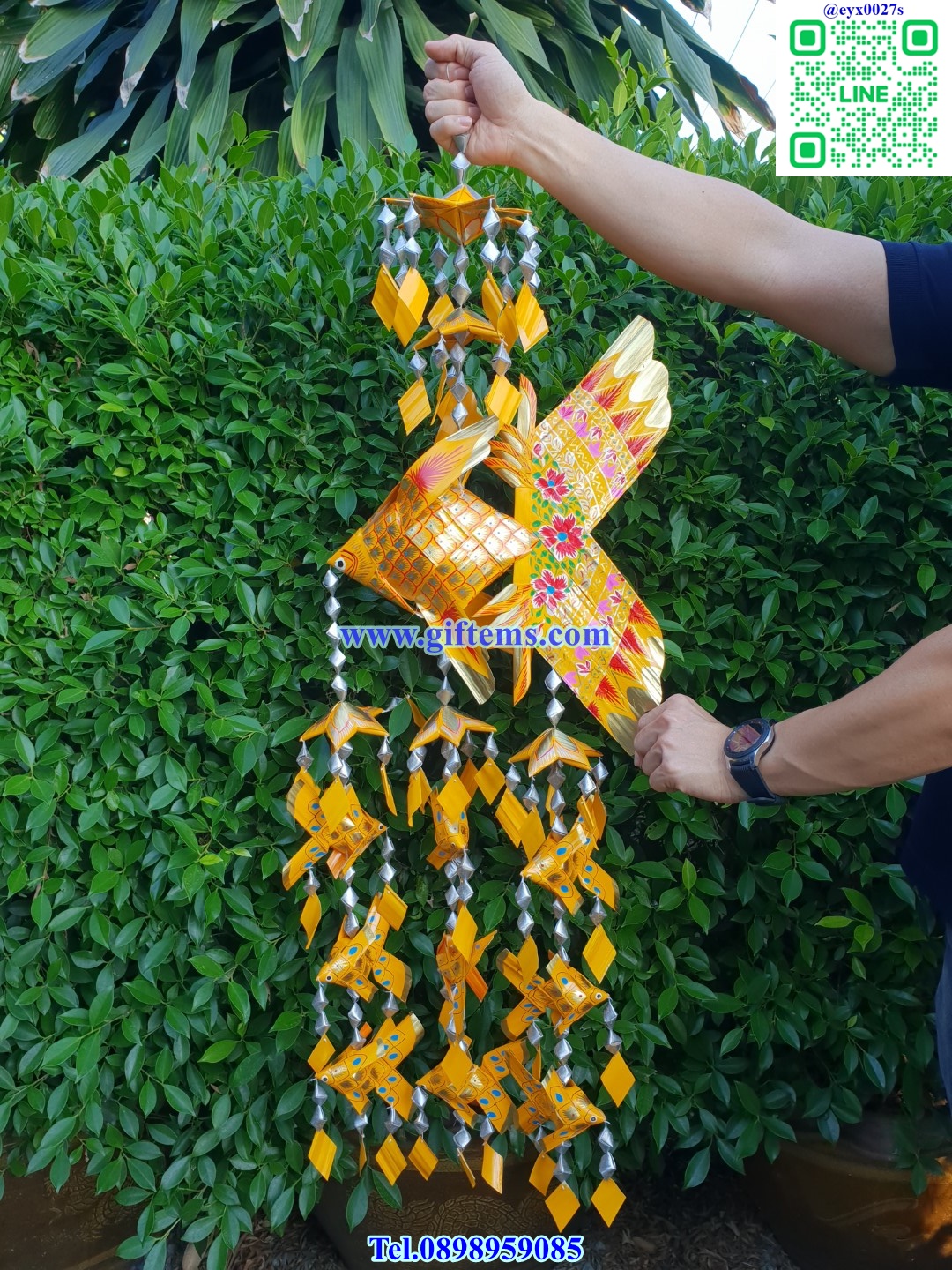 โมบายลูก 9 ตัว (ใหญ่) สีเหลือง